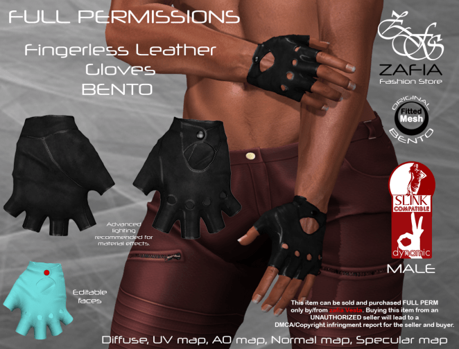 Fingerless Leather Gloves Slink Male BENTO