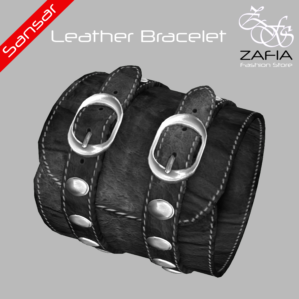 ZAFIA Leather Bracelet Black Female Sansar